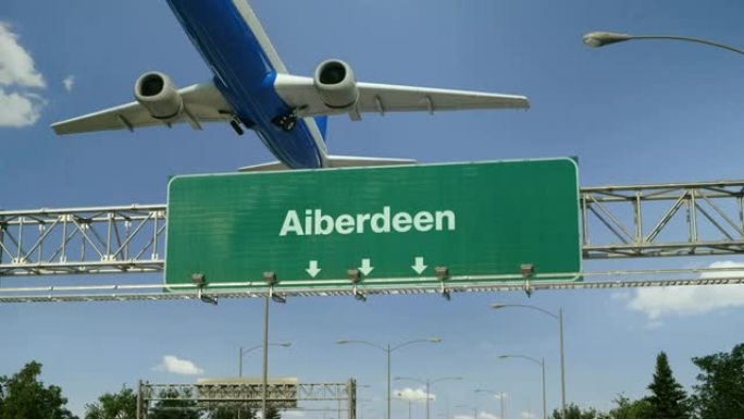 飞机起飞阿伯丁。苏格兰人
