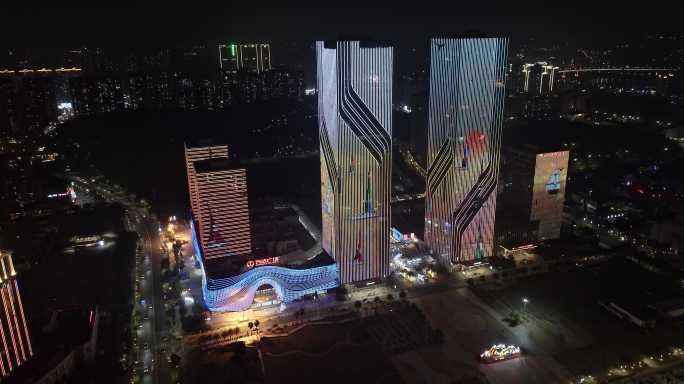 江门市万达广场夜景航拍-狂飙取景地04