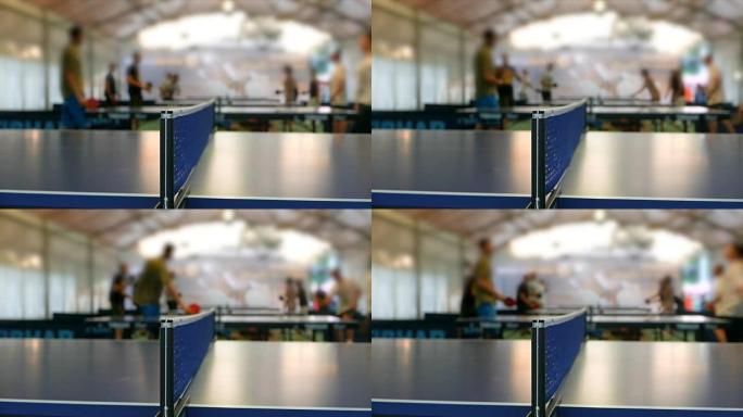 宽慢动作在乒乓球比赛的网上射击