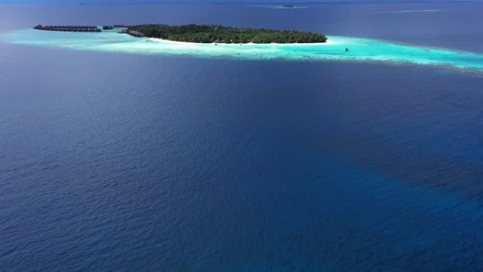 马尔代夫度假胜地的无人机视图