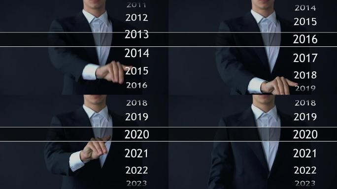 商人在虚拟菜单中选择2020年份，搜索数据，业务历史