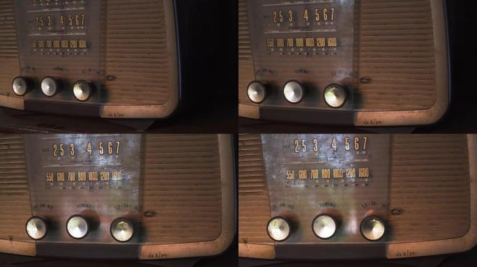 便携式棕色复古收音机