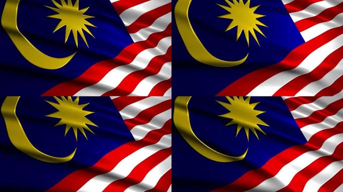 近距离挥舞马来西亚国旗，可循环