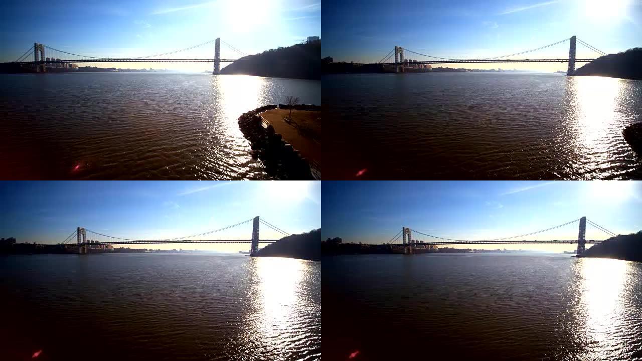 乔治·华盛顿大桥的航拍画面
