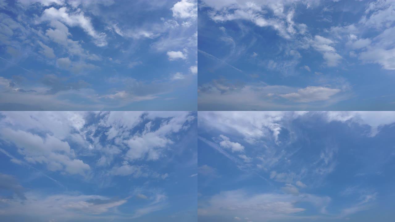 4K: 美丽的普遍云景背景，时间流逝