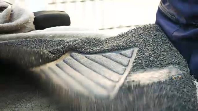 洗车，汽车脚垫车辆保养视频素材洗车服务