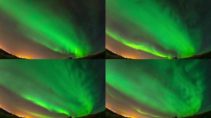 延时: 冰岛凯夫拉维克的北极光北极光422 (HQ) 3840x2160格式
