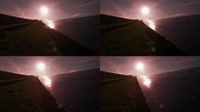 太阳晚上的太阳能发电站