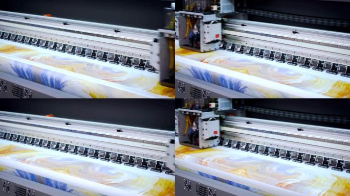 工业升华打印机，用于织物上的数字印刷。现代纺织工业。