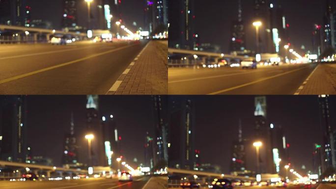 晚上的迪拜街道晚上的迪拜街道