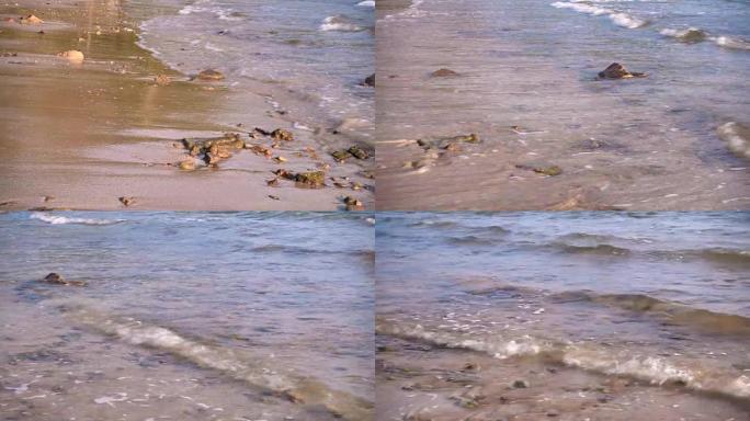 沙滩上的海浪沙滩上的海浪冲刷