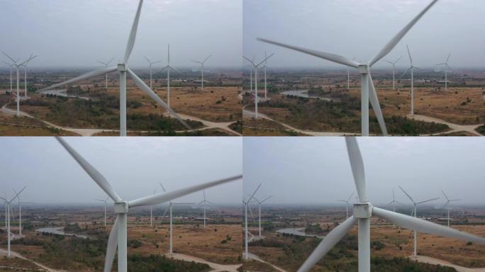 风力涡轮机鸟瞰图