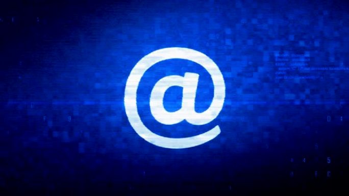 电子邮件，电子邮件，电子邮件，收件箱，邮件，消息符号数字像素噪声错误动画。
