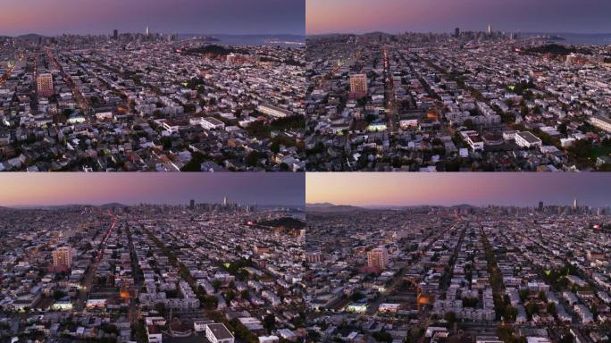 旧金山任务的平移无人机拍摄