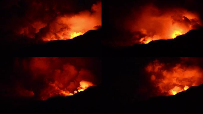 夏威夷国家公园火山爆发的视频