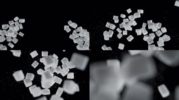 SLO MO白糖方块在空中碰撞