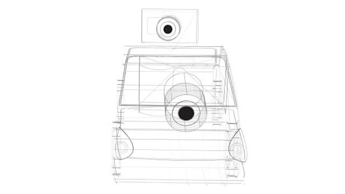 汽车相机盒草图线条结构图