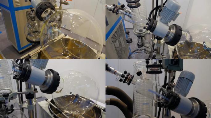 真空蒸馏、玻璃烧瓶、管子、盘管的实验室设备