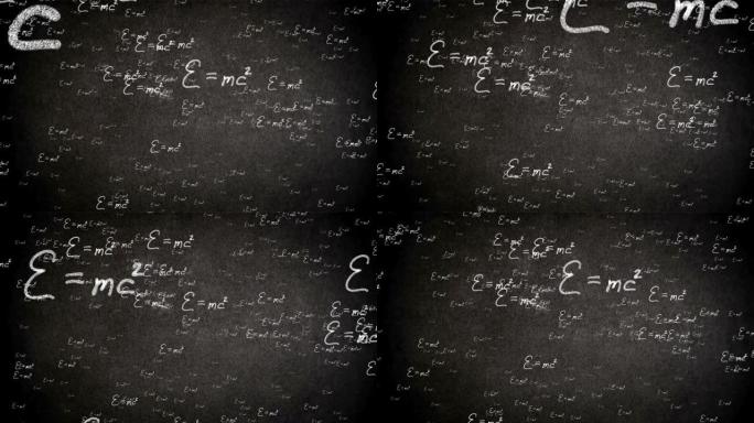 黑色背景上的飞行爱因斯坦公式
