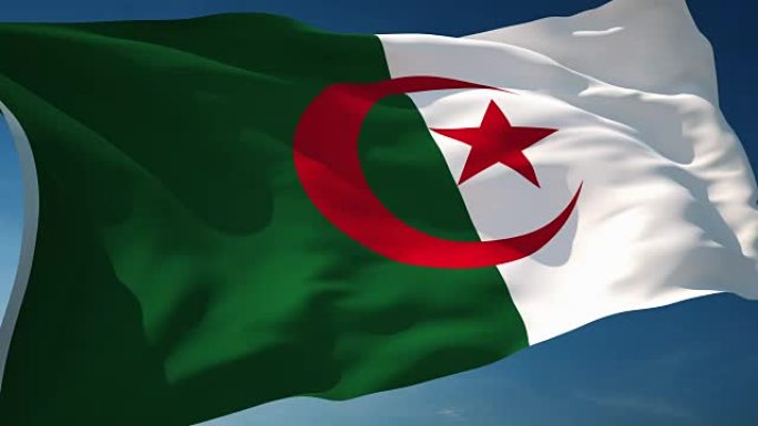 4k阿尔及利亚国旗-可循环