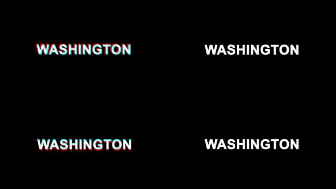 华盛顿故障效果文本数字电视失真4k循环动画