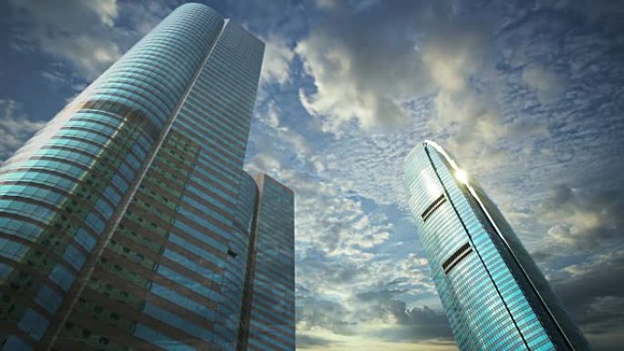 办公楼的低角度视图