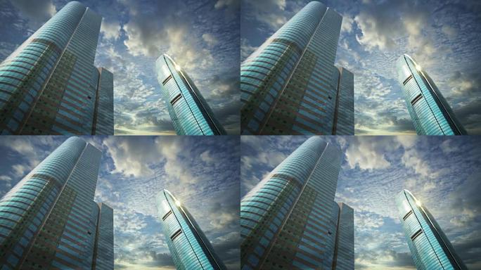 办公楼的低角度视图