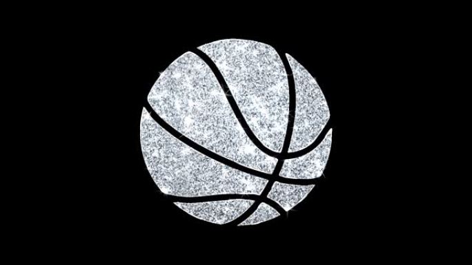 篮球球图标闪亮闪光环闪烁粒子。