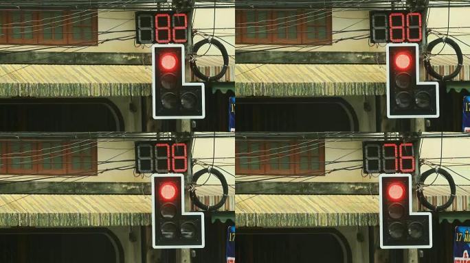 交通灯红绿灯十字路口拍摄
