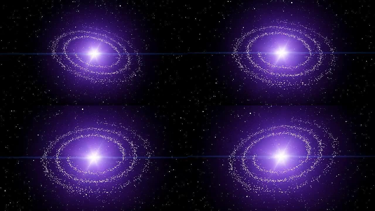 螺旋星系3D动画三维动画银河宇宙粒子螺旋