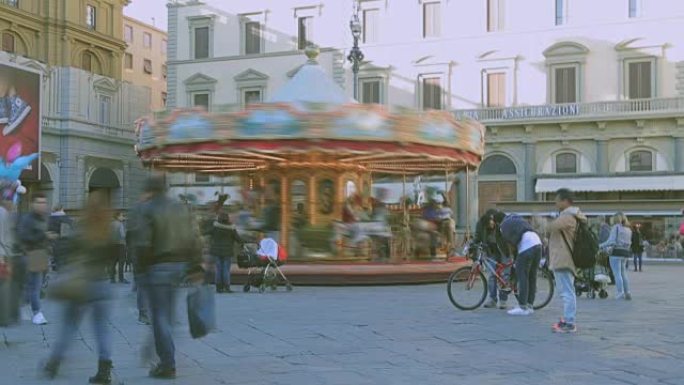 延时: 意大利佛罗伦萨的人民购物区