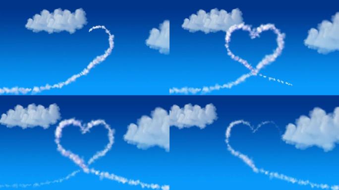 爱在空气中天空中的爱心云蔚蓝天空