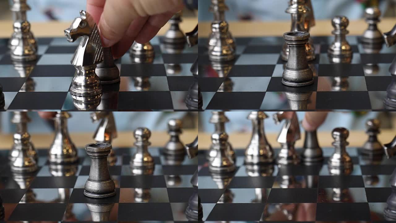 玩银棋的概念下棋棋盘国际象棋对弈