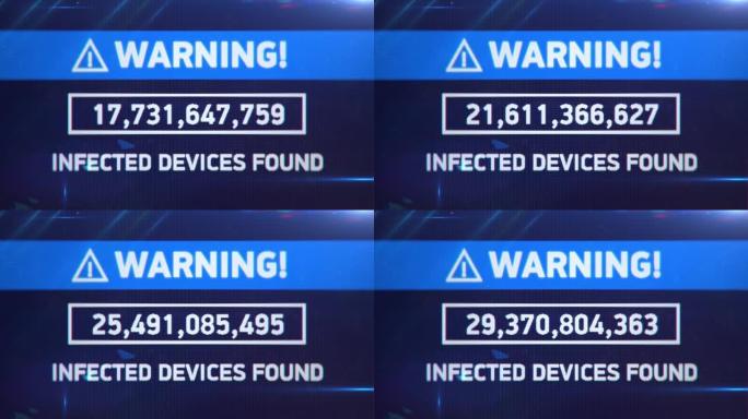 警告，发现受感染的设备，计算机屏幕倒计时，网络被破坏