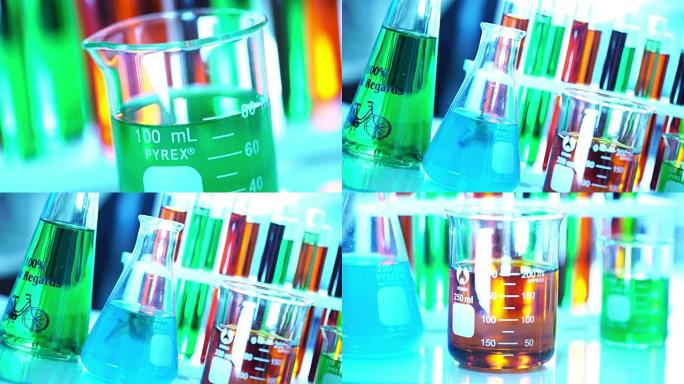 彩虹色透明液体管对抗试验