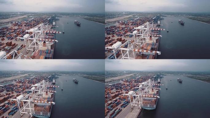 工业港口集装箱航拍