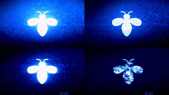 虫子昆虫符号数字像素噪声错误动画。