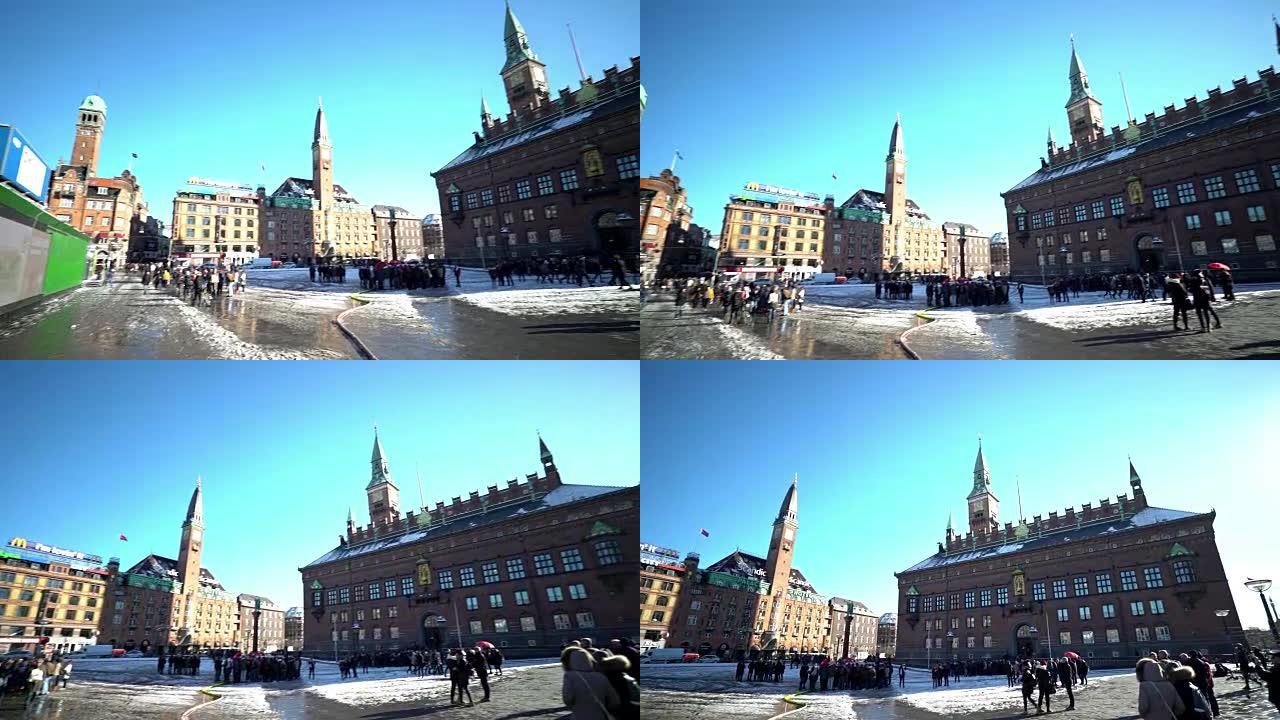 摇摄丹麦哥本哈根市政厅