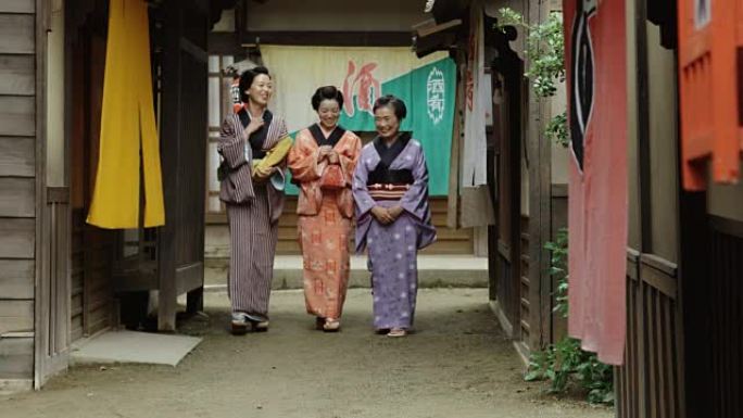 重建江户时代村的快乐女性