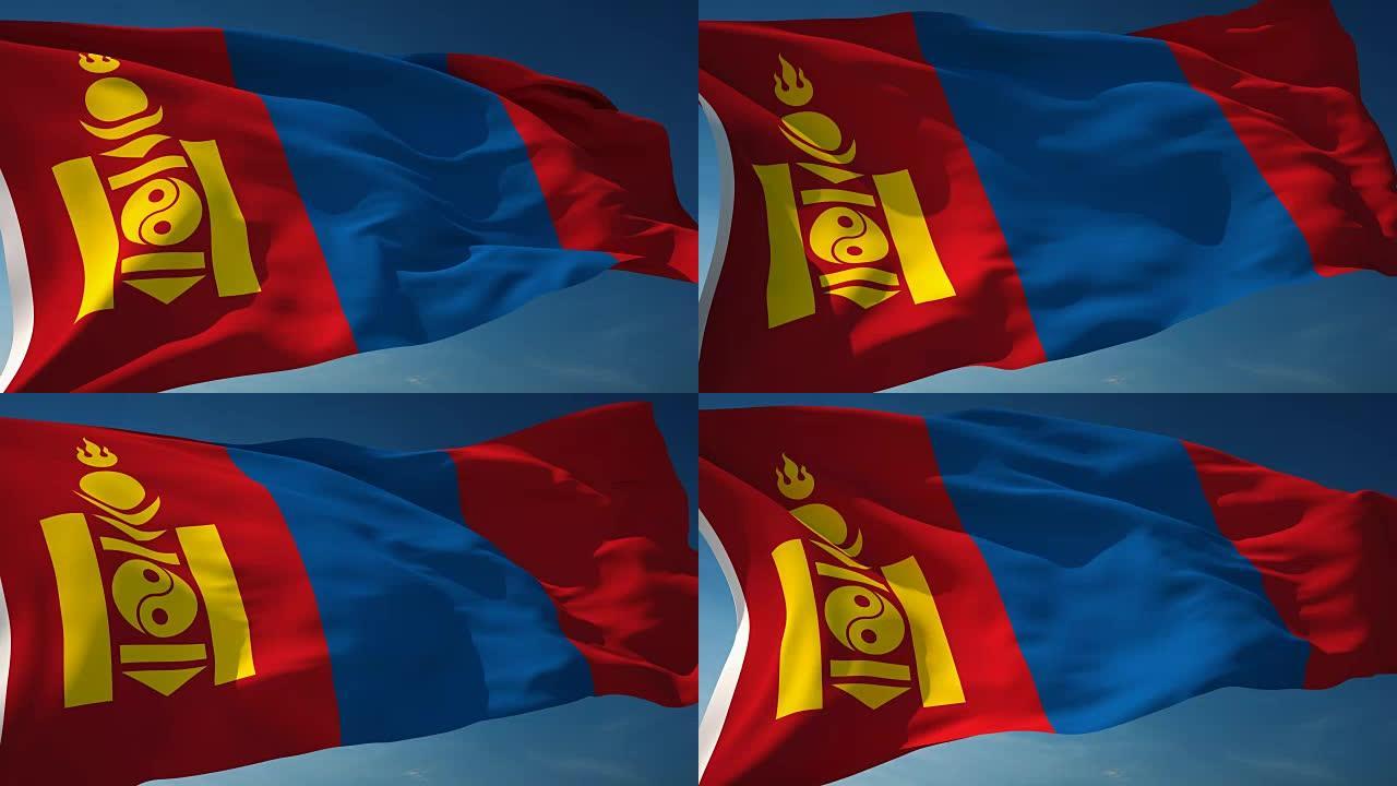 4K蒙古国旗-可循环