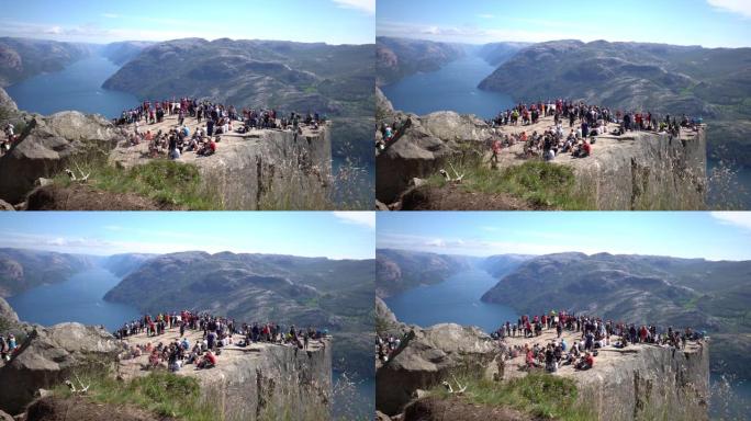 挪威-2019年6月15日: Preikestolen或Prekestolen，也以传教士的讲坛或讲