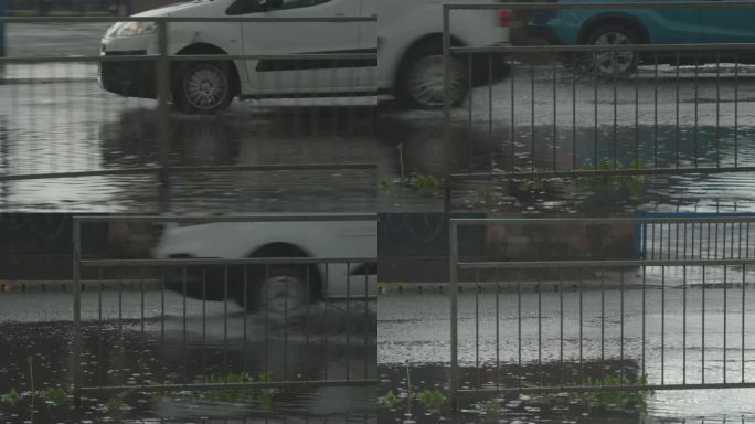 M1雨中路面积水2