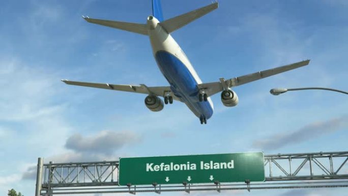 飞机降落凯法利尼亚岛