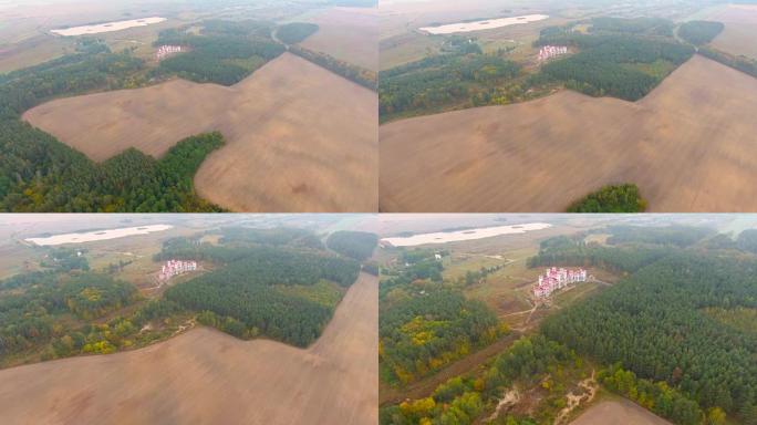 鸟瞰图。飞越科萨瓦城堡