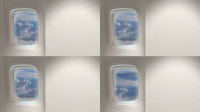飞机窗飞机天空云
