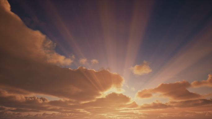 阳光穿过云层丁达尔耶稣光延时摄影