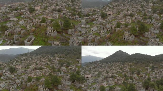 土耳其一个废弃城镇的航拍