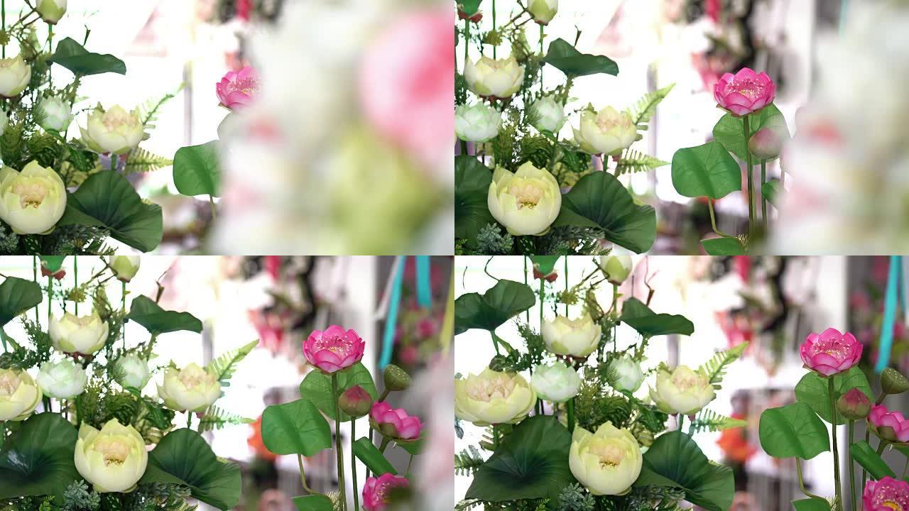 铜多莉相机用人造花拍摄