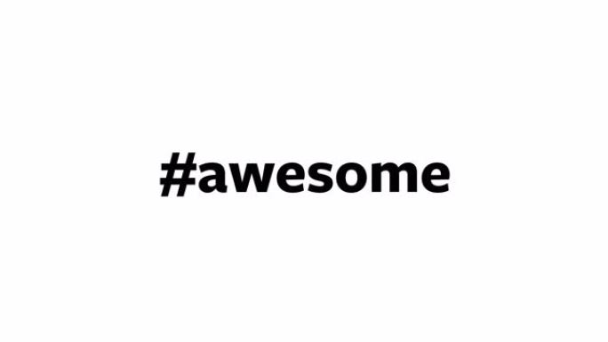 一个人在他们的电脑屏幕上输入 “# awesome”