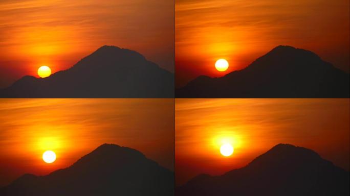 山地日出时间流逝
